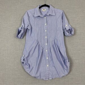 Levi's Pinstripe Button Up Shirt Cotton Button Tab Sleeves and Cuff Sz Small
